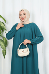 Yakadan Pileli Yarım Mevlana Ferace MİNT YEŞİLİ  HNT7063