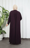 Yakadan Pileli Yarım Mevlana Ferace Mürdüm  HNT7063