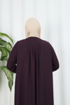 Yakadan Pileli Yarım Mevlana Ferace Mürdüm  HNT7063