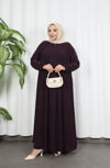 Yakadan Pileli Yarım Mevlana Ferace Mürdüm  HNT7063