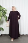 Yakadan Pileli Yarım Mevlana Ferace Mürdüm  HNT7063