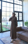 Yandan Bağlamalı  Tesettür Elbise Kahve  HNT010