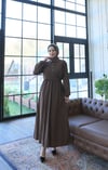 Yandan Bağlamalı  Tesettür Elbise Kahve  HNT010