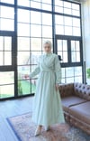 Yandan Bağlamalı  Tesettür Elbise Mint HNT010