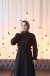 Yandan Bağlamalı  Tesettür Elbise Siyah HNT010