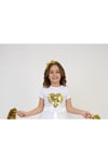 Gold Kalpli Pullu Kız Çocuk T-shirt 23 Nisan 29 Ekim 10 Kasim 19 Mayis Gösteri Kiyafetleri