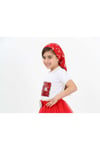 Pullu Bayrak Desenli Kız Çocuk T-shirt 23 Nisan 29 Ekim 10 Kasım 19 Mayıs Gösteri Kıyafetleri