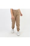 UNISEX BASKISIZ DÜZ LASTİKLİ BEJ EŞOFMAN ALTI