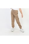 UNISEX BASKISIZ DÜZ LASTİKLİ BEJ EŞOFMAN ALTI