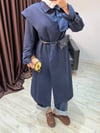 NOA ŞAL DETAYLI TRENÇKOT LACİVERT