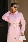 Poplin Elbise Pembe