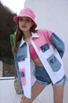 Renkli Denim Gabardin Ceket