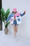 Renkli Denim Gabardin Ceket