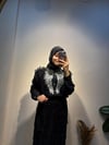 Selvera Gümüş Yaprak İşlemeli Siyah Gömlek