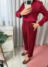 SATEN GÖMLEK BORDO