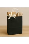 1.Kalite 22x6 Cm (12Adet) Siyah Renkli Kraft Kagıt Çanta,Hediye Poşeti, Hediye Paketi, Kraft Çanta
