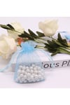 100 Adet Büzgülü Tüllü Kına Kesesi Düğün Organizer Kese Lavanta, Nikah Şekeri Kesesi 9x12 mavi