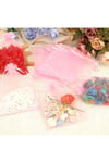 100 Adet Büzgülü Tüllü Kına Kesesi Düğün Organizer Kese Lavanta, Nikah Şekeri Kesesi 9x12 pembe