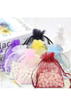 100 Adet Büzgülü Tüllü Kına Kesesi Düğün Organizer Kese Lavanta, Nikah Şekeri Kesesi 11x16