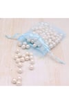 100 Adet Büzgülü Tüllü Kına Kesesi Düğün Organizer Kese Lavanta, Nikah Şekeri Kesesi 9x12 mavi