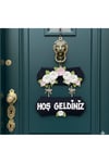 %100 Keçe El Yapımı Çiçekli Kapı Süsü (45 cm)
