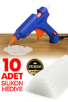 20 Watt Sıcak Silikon Tabancası Şeffaf Mum Yapıştırıcı Tabanca 10 Adet 15 cm Çubuk Silikon Hediye