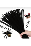 95li Şönil, Eğitici Şönil, Tüylü Tel, Peluş Tel, kadife şönil, el işi malzemesi 30cm siyah