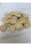 Ahşap Handmade Düğme 2.5 Cm 20 Adet
