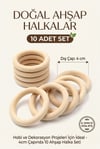Amigurumi Ahşap Diş Kaşıyıcı Halka 40mm (10 Adet) - Doğal Ahşap Makrome Halkası Çanta Sapı Amigurumi Hobi Malzemesi