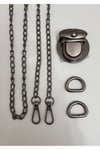 Çanta Aksesuar Black/siyah Nikel Zincir Askılık &aparat Set