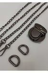 Çanta Aksesuar Black/siyah Nikel Zincir Askılık &aparat Set