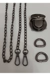 Çanta Aksesuar Black/siyah Nikel Zincir Askılık &aparat Set