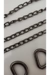 Çanta Aksesuar Black/siyah Nikel Zincir Askılık &aparat Set
