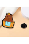 Capybara kadın broş, çocuk broş, iğneli broş, klipsli broş yaka broşu, çeket yaka iğnesi, mineli B76