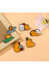 Capybara kadın broş, çocuk broş, iğneli broş, klipsli broş yaka broşu, çeket yaka iğnesi, mineli B83