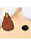 Capybara kadın broş, çocuk broş, iğneli broş, klipsli broş yaka broşu, çeket yaka iğnesi, mineli B75
