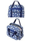 Dikiş Makinesi Taşıma Çantası Mavi Papatya Desenli– Trolley Pocketli - Dayanıklı Dikiş ve Örgü Organizer Çantası – Seyahat ve Ev İçin
