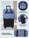 Dikiş Makinesi Taşıma Çantası Mavi Papatya Desenli– Trolley Pocketli - Dayanıklı Dikiş ve Örgü Organizer Çantası – Seyahat ve Ev İçin