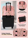 Dikiş Makinesi Taşıma Çantası Pembe Desenli– Trolley Pocketli - Dayanıklı Dikiş ve Örgü Organizer Çantası – Seyahat ve Ev İçin