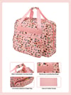 Dikiş Makinesi Taşıma Çantası Pembe Desenli– Trolley Pocketli - Dayanıklı Dikiş ve Örgü Organizer Çantası – Seyahat ve Ev İçin