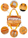 Dikiş Makinesi Taşıma Çantası Sarı Meşe Palamudu Desenli– Trolley Pocketli - Dayanıklı Dikiş ve Örgü Organizer Çantası – Seyahat ve Ev İçin