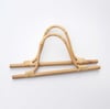 Doğal Bambu Çanta Sapı – 2 Adet, 27x14 cm - Krem Renk