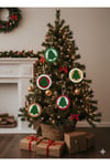 El Yapımı Yılbaşı Ağacı Süsü, Çam Ağacı Süsü, Noel Ağacı Süsü, 5'li Keçe çam