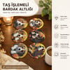 Elmas Boyama Bardak Altlığı Seti – 6 Parça, Plastik Stant Dahil, DIY Kendin Yap