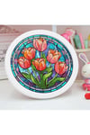 Histone 5D Elmas Taş İşleme Kiti 20x20 cm Yuvarlak Çerçeveli Laleler Desen