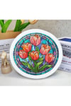 Histone 5D Elmas Taş İşleme Kiti 20x20 cm Yuvarlak Çerçeveli Laleler Desen
