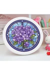 Histone 5D Elmas Taş İşleme Kiti 20x20 cm Yuvarlak Çerçeveli Mor Menekşe Desen