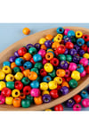Karışık Renkli Boncuk, Emzik zinciri Ahşap Boncuk, Kuş Süsü Boncuk, Süsleme Boncuk 6mm (50gr-885adt)