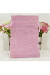 Kese Pembe Renk Jüt Kumaş 10x14 Cm 10 Adet