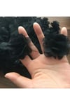 Lazer Kesim Çicek Süsleme, Kumaş Çicek, Tüllü Çicek, Şerit Çicek (2mt) siyah